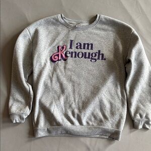 Gray Sweatshirt with 'I am Kenough' Print